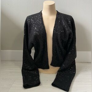 Anthropologie Maeve Artemia Black Sequined Cardigan Size XS/S (Orig.138$)